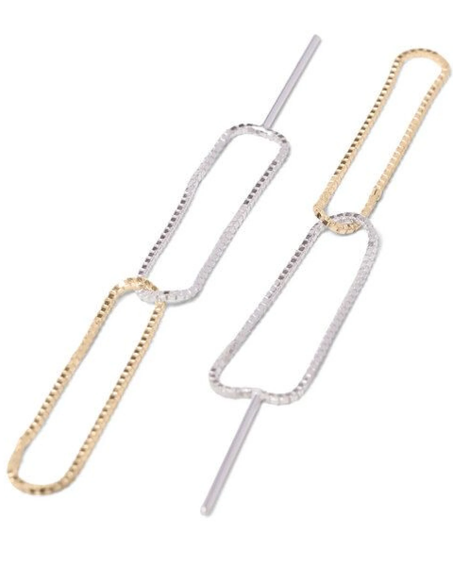 Jonathan Radetz Jewellery Stecker FINEFINE zweifarbig, Gold 585, 14 Karat und 925 Sterling Silver, Länge 50 mm, Handmade in Germany – Ansicht 2