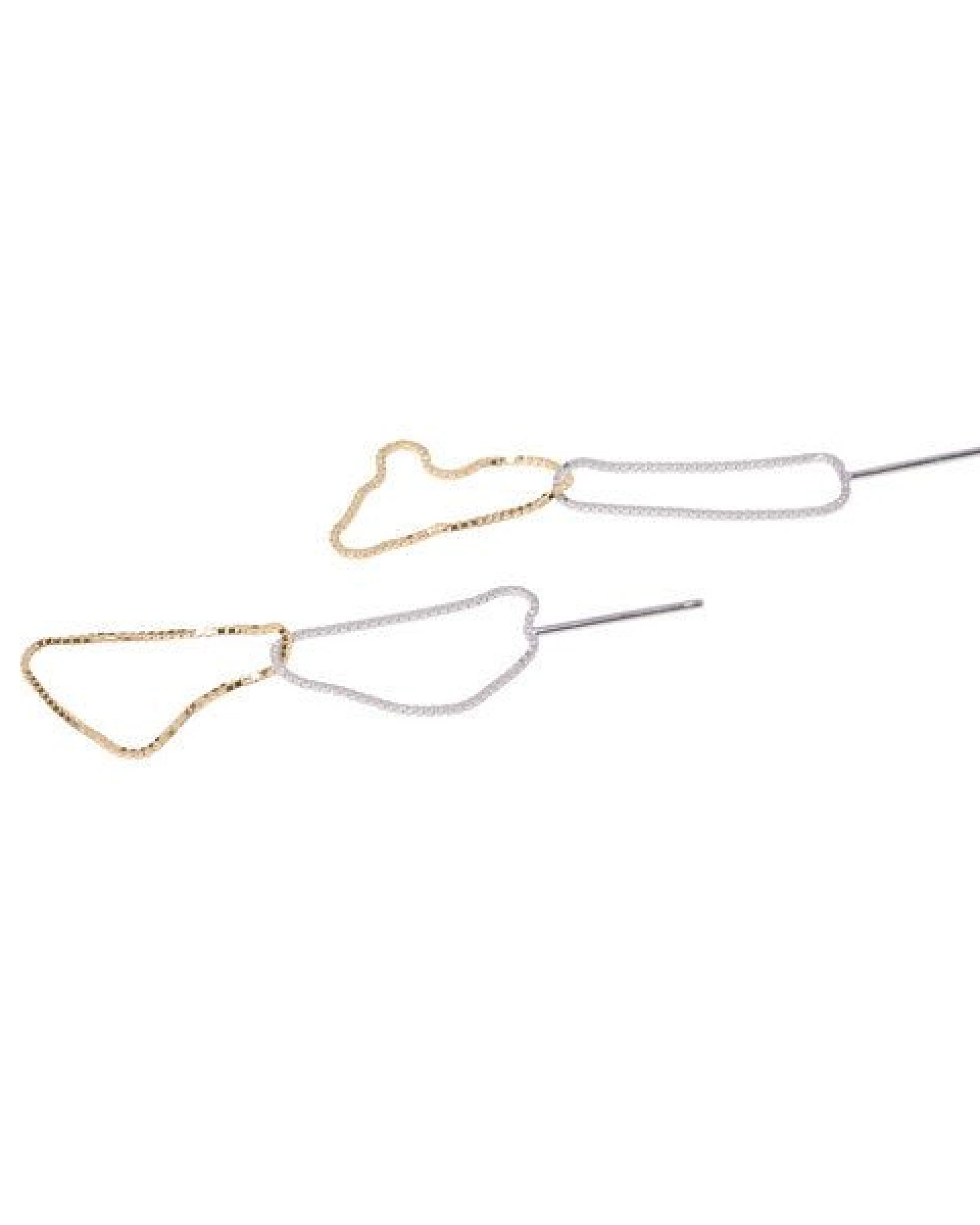 Jonathan Radetz Jewellery Stecker FINEFINE zweifarbig, Gold 585, 14 Karat und 925 Sterling Silver, Länge 50 mm, Handmade in Germany – Ansicht 3