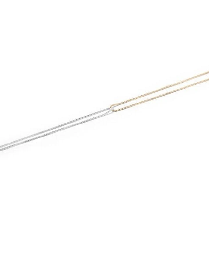 Jonathan Radetz Jewellery Kette FINEFINE zweifarbig, Gold 585, 14 Karat und 925 Sterling Silver, Länge 43 cm, Handmade in Germany