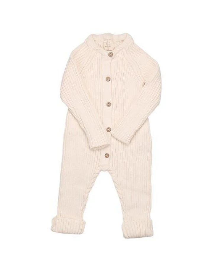 Woollyboll Overall aus Biobaumwolle-Creme