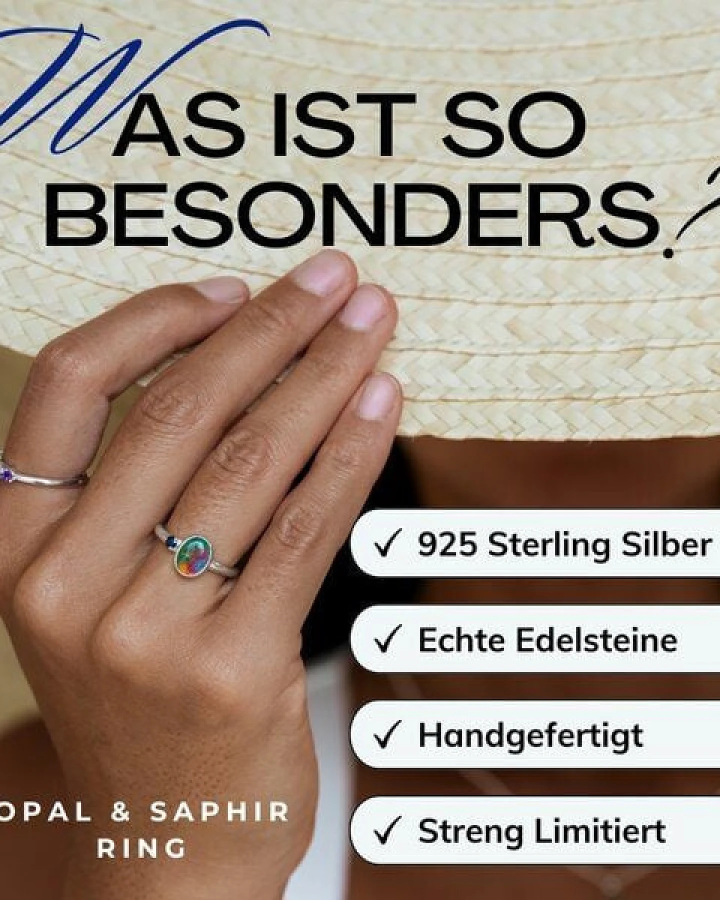Spirit of Island Opal & Saphir Ring – Ansicht 3