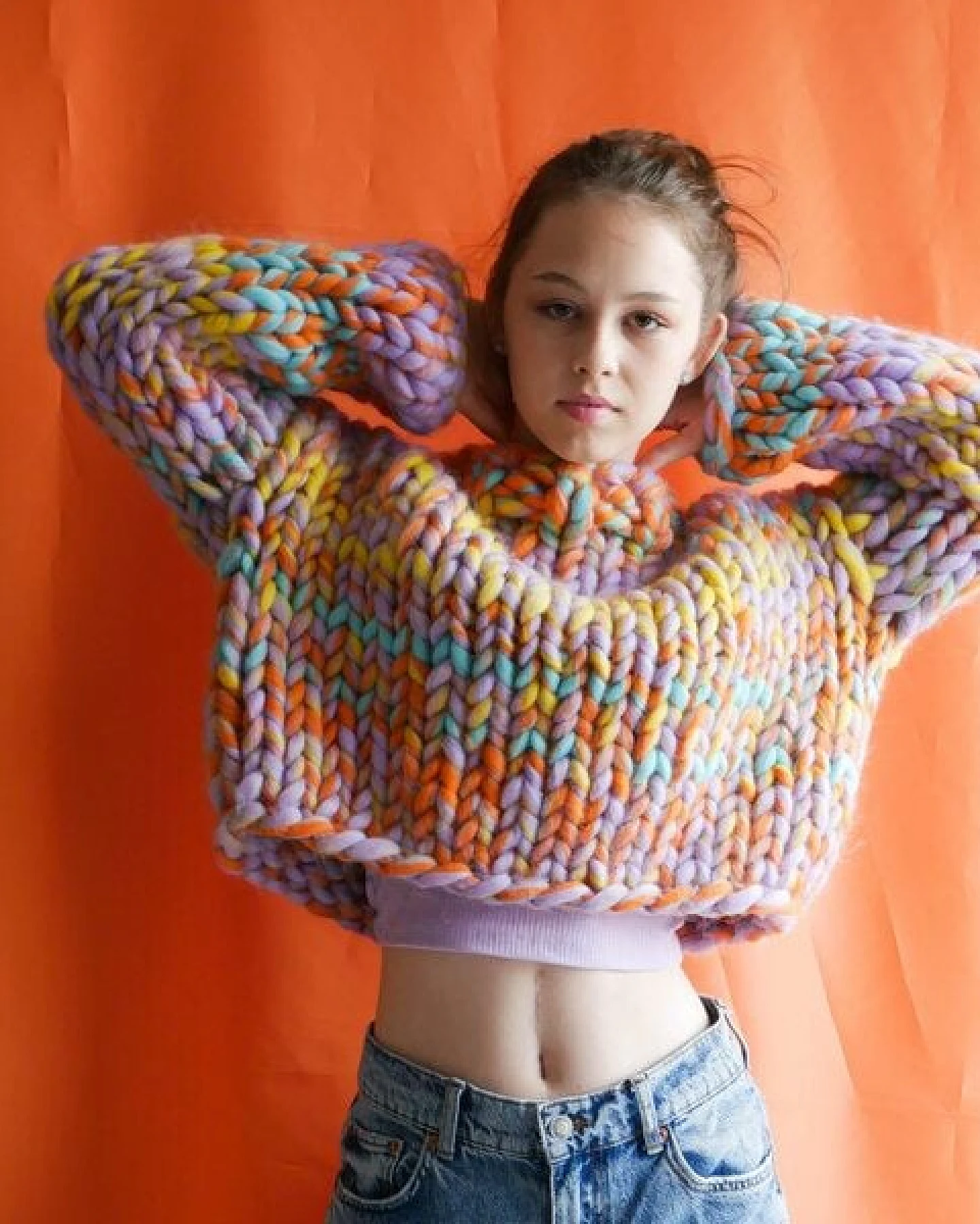 PANAPUFA bunter Strickpullover aus 100% wolle – Ansicht 2