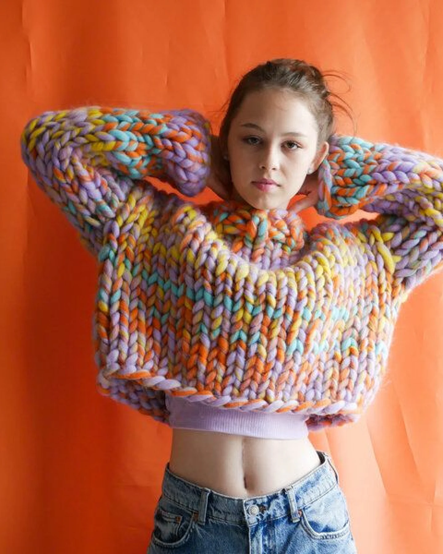 PANAPUFA bunter Strickpullover aus 100% wolle – Ansicht 2