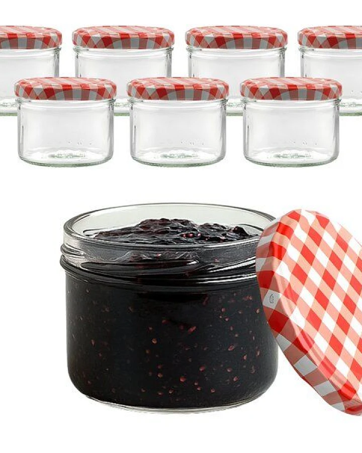 mikken Marmeladengläser 210ml mit Deckel Einmachgläser Einkochgläser Pestogläser Dessertgläser