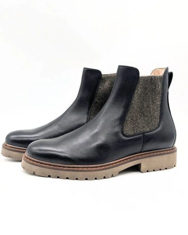 Werner Schuhe Schwarzer Chelsea Boot Tüpfelhyäne