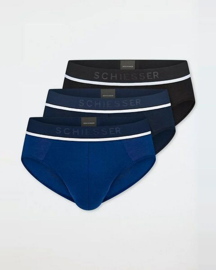 Schiesser 3er Pack Herren Slips Webgummibund Biobaumwolle 95/5