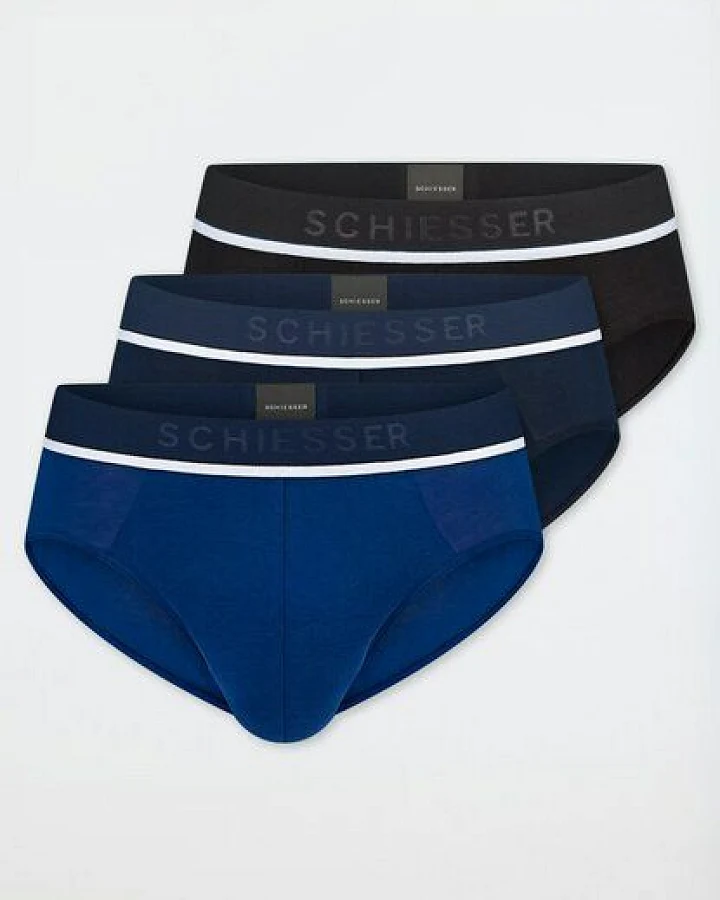 Schiesser 3er Pack Herren Slips Webgummibund Biobaumwolle 95/5