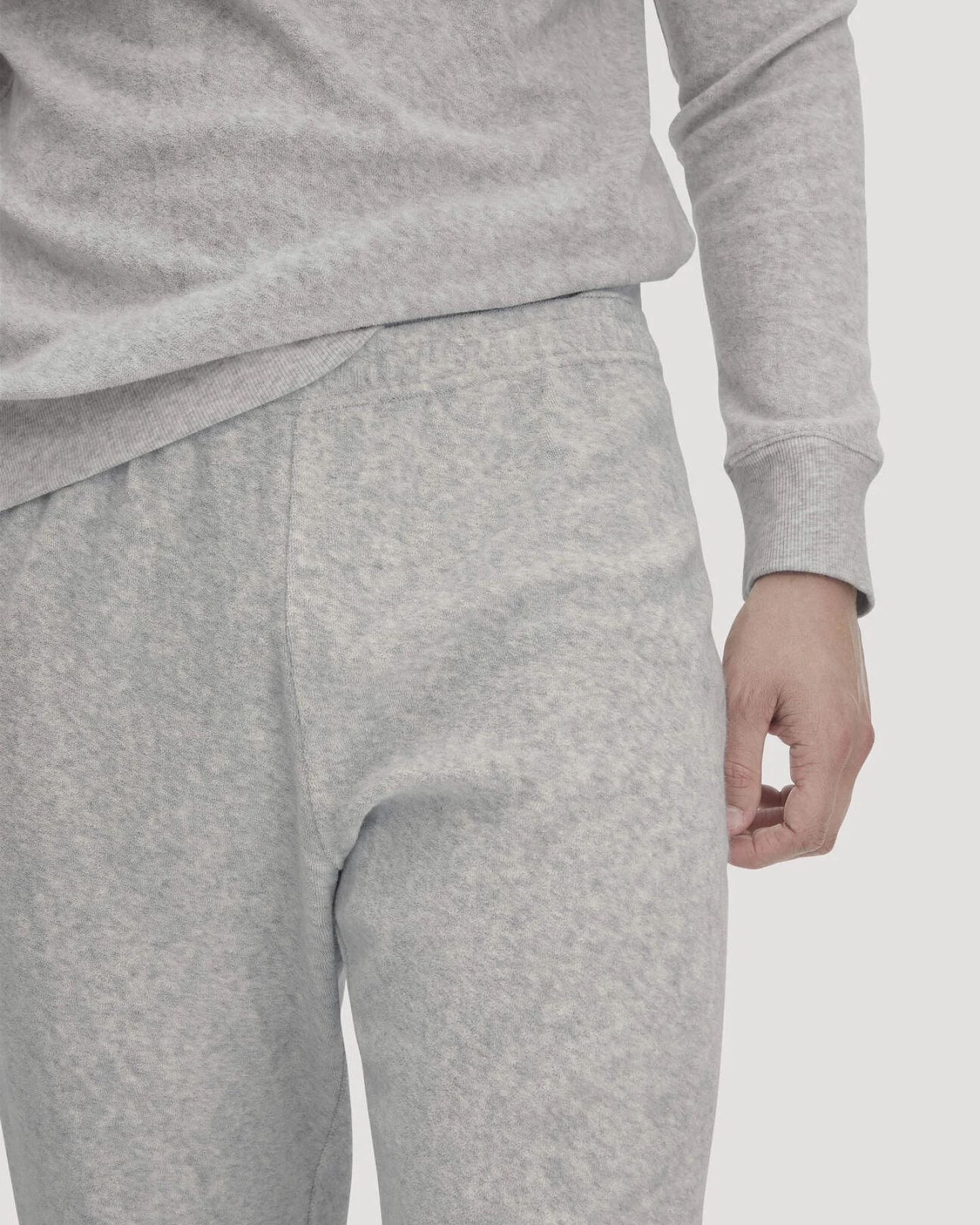 hessnatur Herren Frottee Schlafhose PURE COTTON aus Bio-Baumwolle - grau - Größe 56 – Ansicht 2