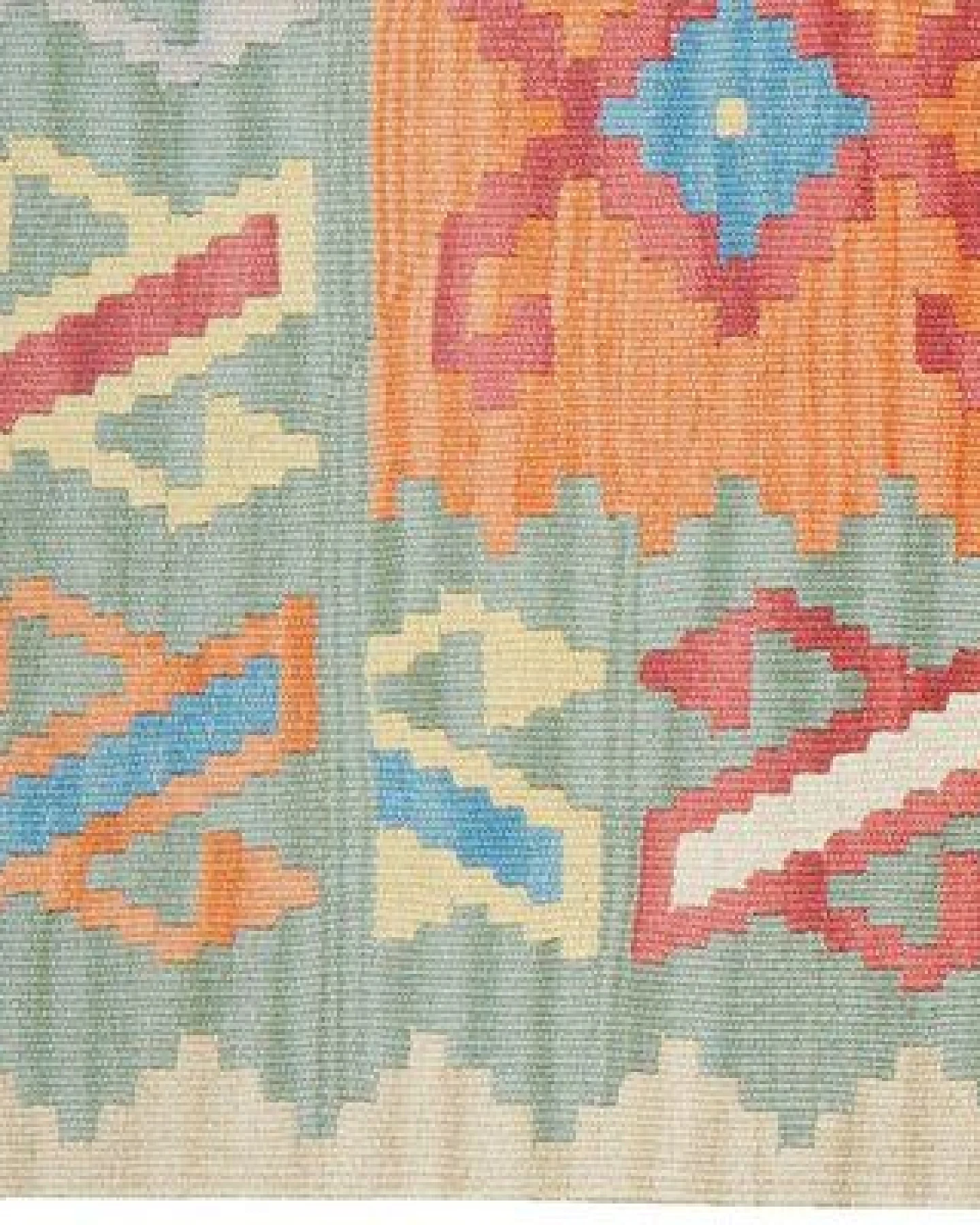 Kelim Gashgai Orange „Rugtales“ aus Schurwolle, 85x282 cm – Ansicht 4