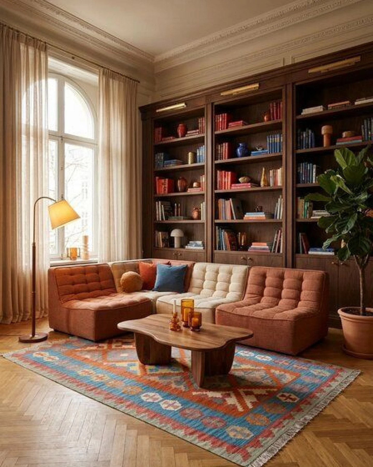 Kelim Gashgai Orange „Rugtales“ aus Schurwolle, 129x179 cm – Ansicht 2