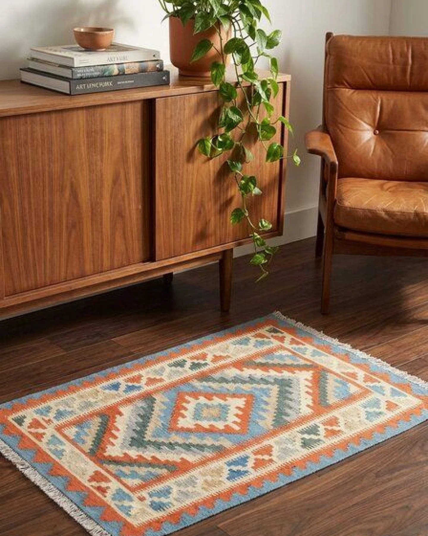 Kelim Gashgai Beige „Rugtales“ aus Schurwolle, 81x123 cm – Ansicht 2