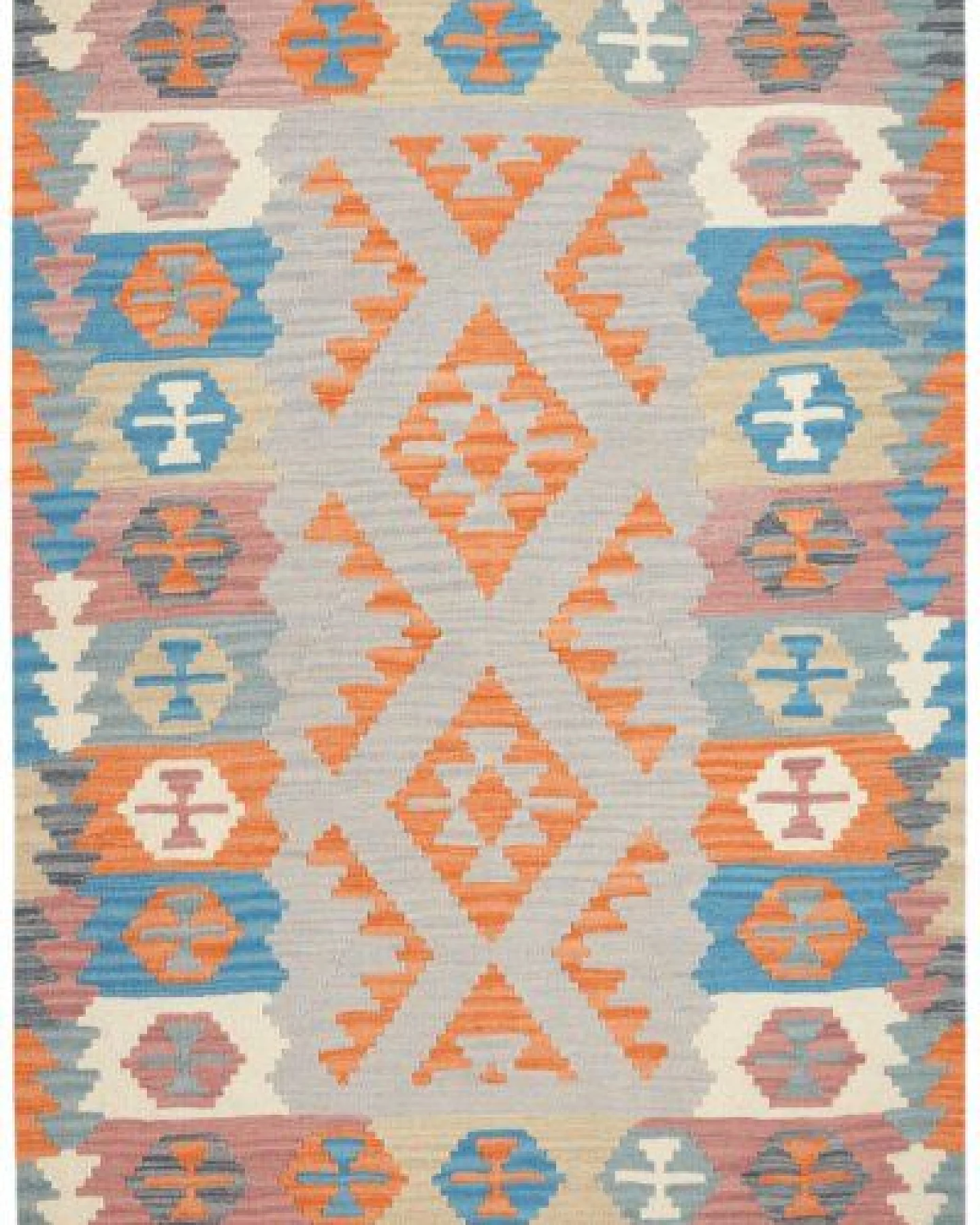 Kelim Gashgai Grau „Rugtales“ aus Schurwolle, 127x184 cm – Ansicht 3