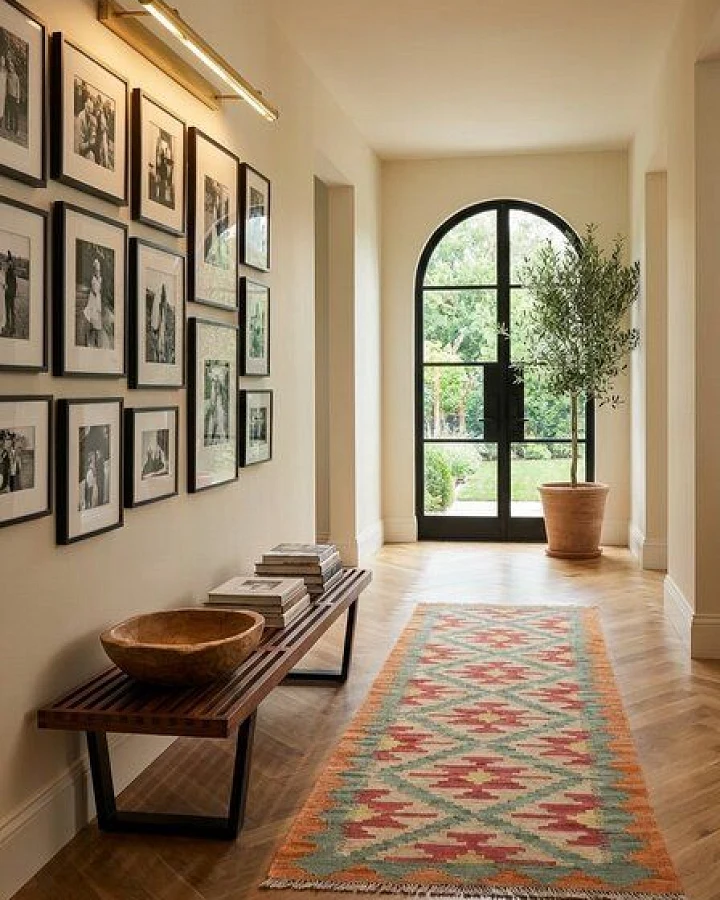Kelim Gashgai Beige „Rugtales“ aus Schurwolle, 63x201 cm