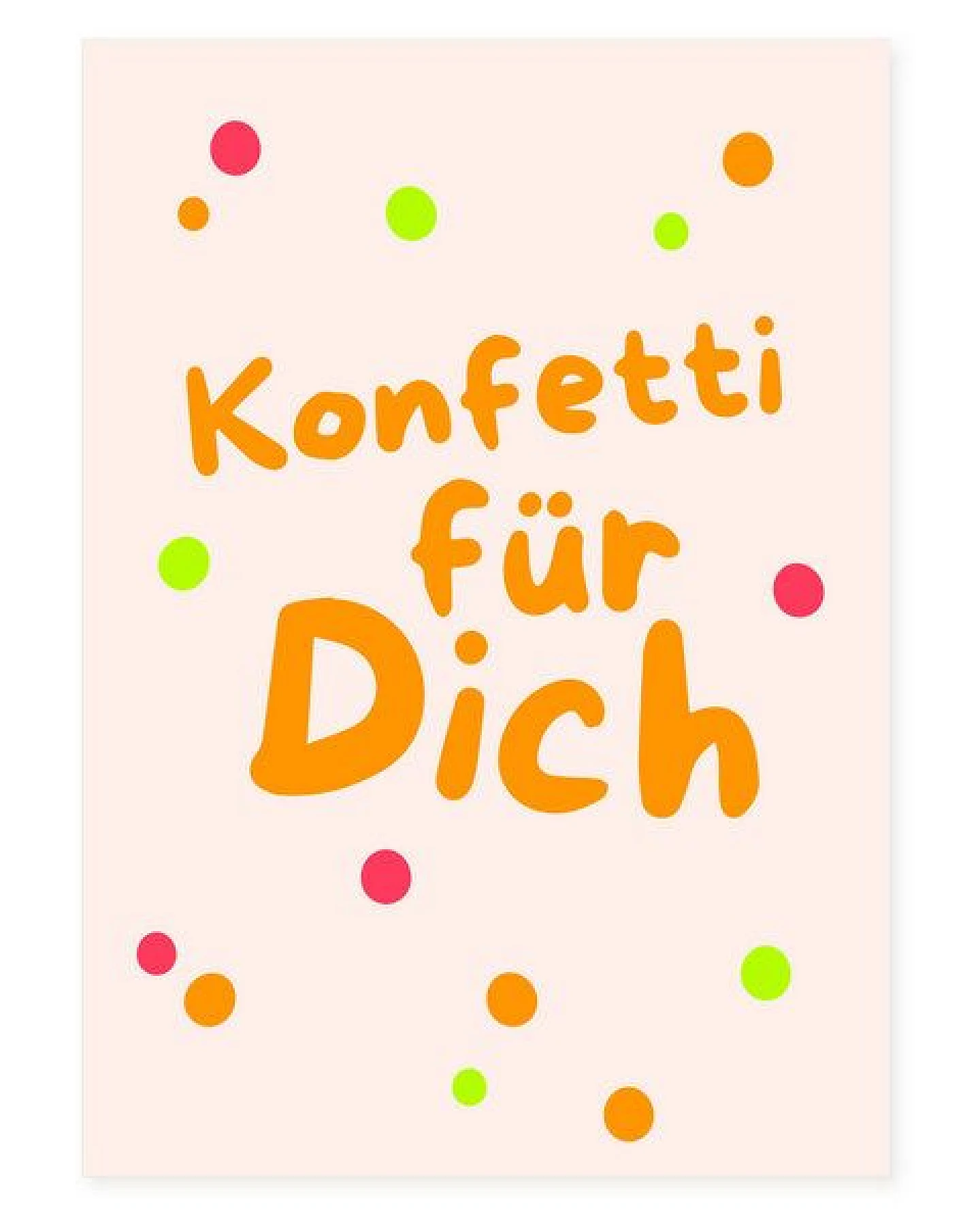 Bow & Hummingbird Postkarte "Konfetti für Dich" (Neon) aus Recyclingpapier – Ansicht 2