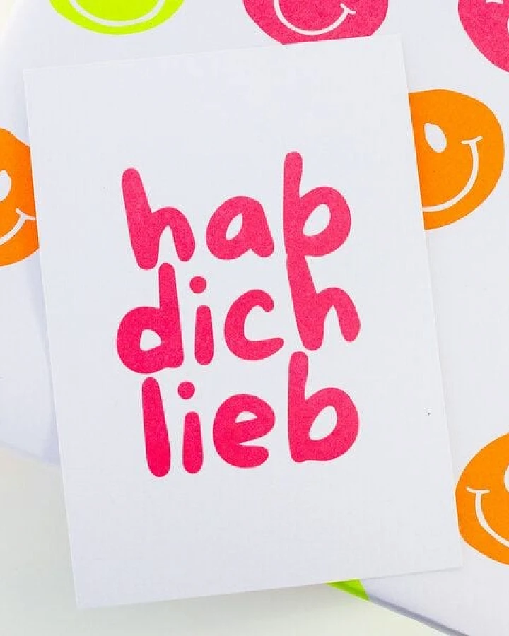 Bow & Hummingbird Postkarte "hab dich lieb" aus Recyclingpapier