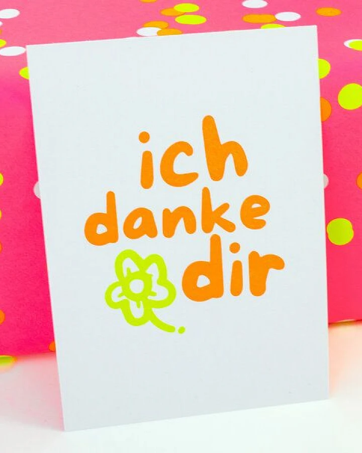 Bow & Hummingbird Postkarte "ich danke dir" aus Recyclingpapier