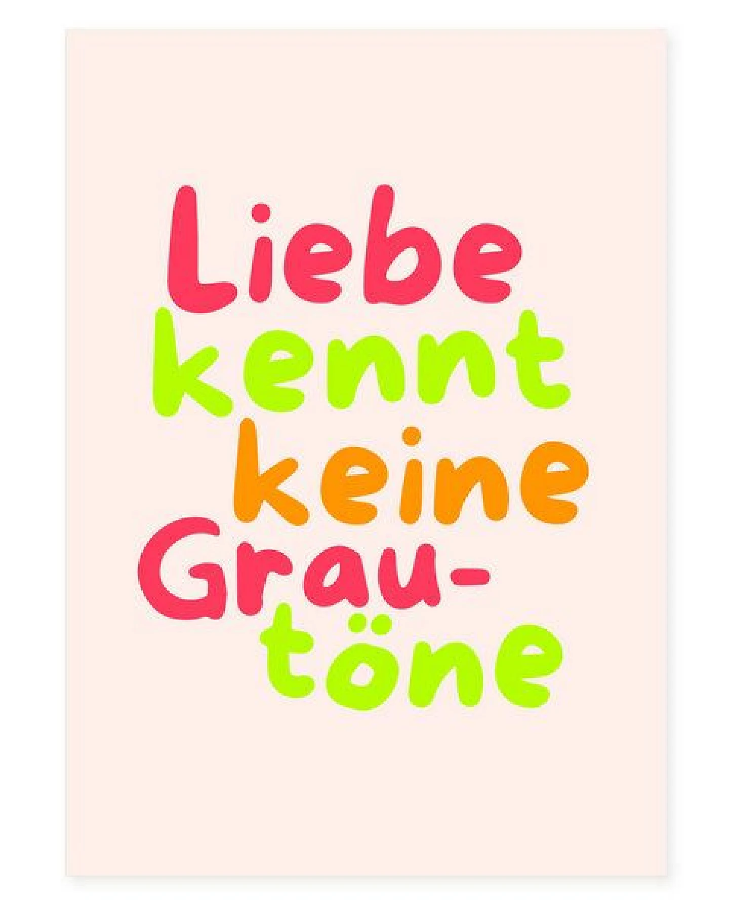 Bow & Hummingbird Postkarte "Liebe kennt keine Grautöne" aus Recyclingpapier – Ansicht 2