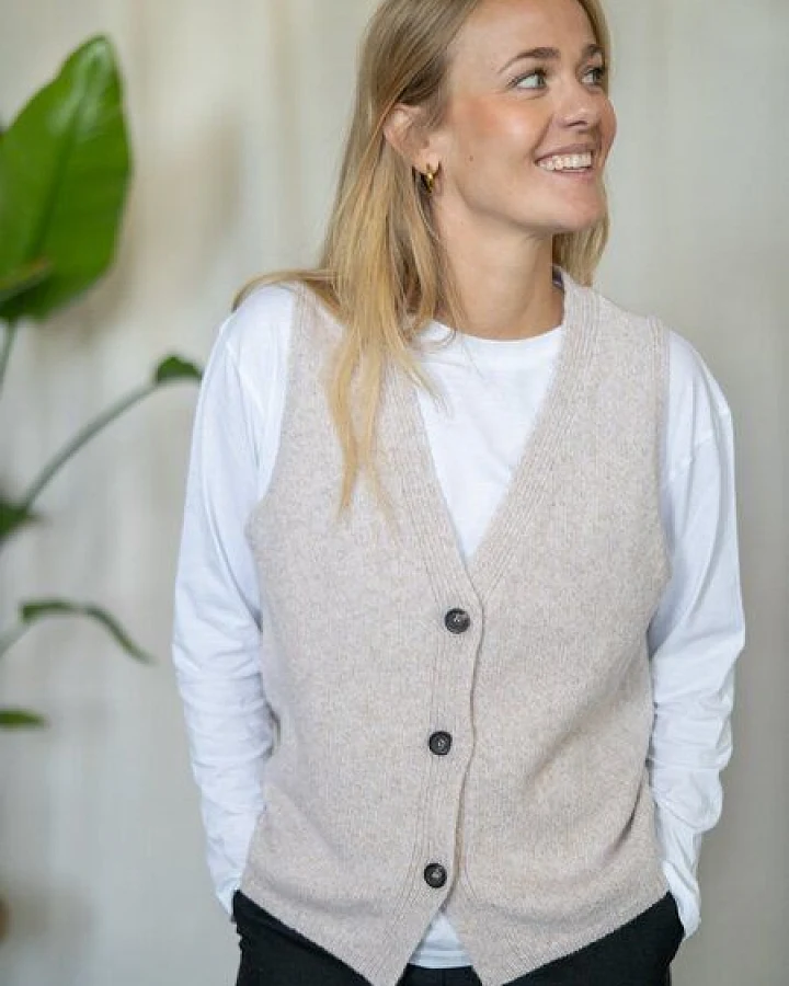 FUXBAU Frauen Merino Strickweste