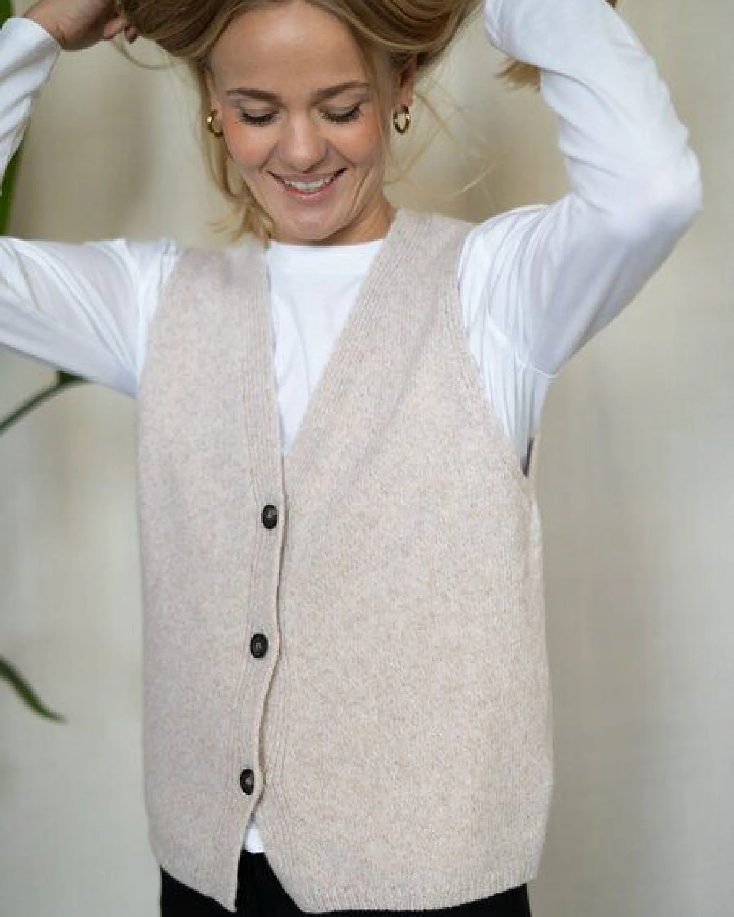 FUXBAU Frauen Merino Strickweste – Ansicht 3