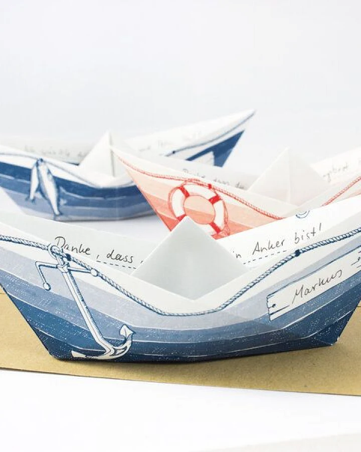 Bow & Hummingbird Grußboote 3er Set mit Umschlägen