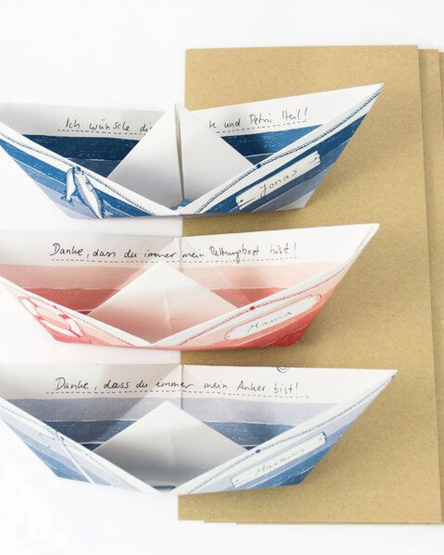 Bow & Hummingbird Grußboote 3er Set mit Umschlägen – Ansicht 2