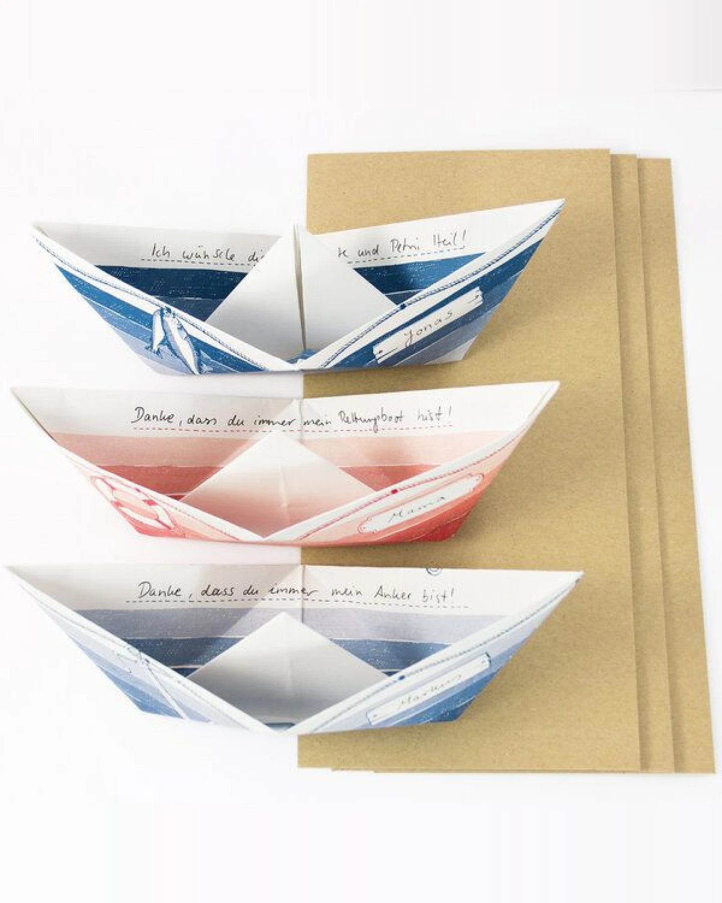 Bow & Hummingbird Grußboote 3er Set mit Umschlägen – Ansicht 2