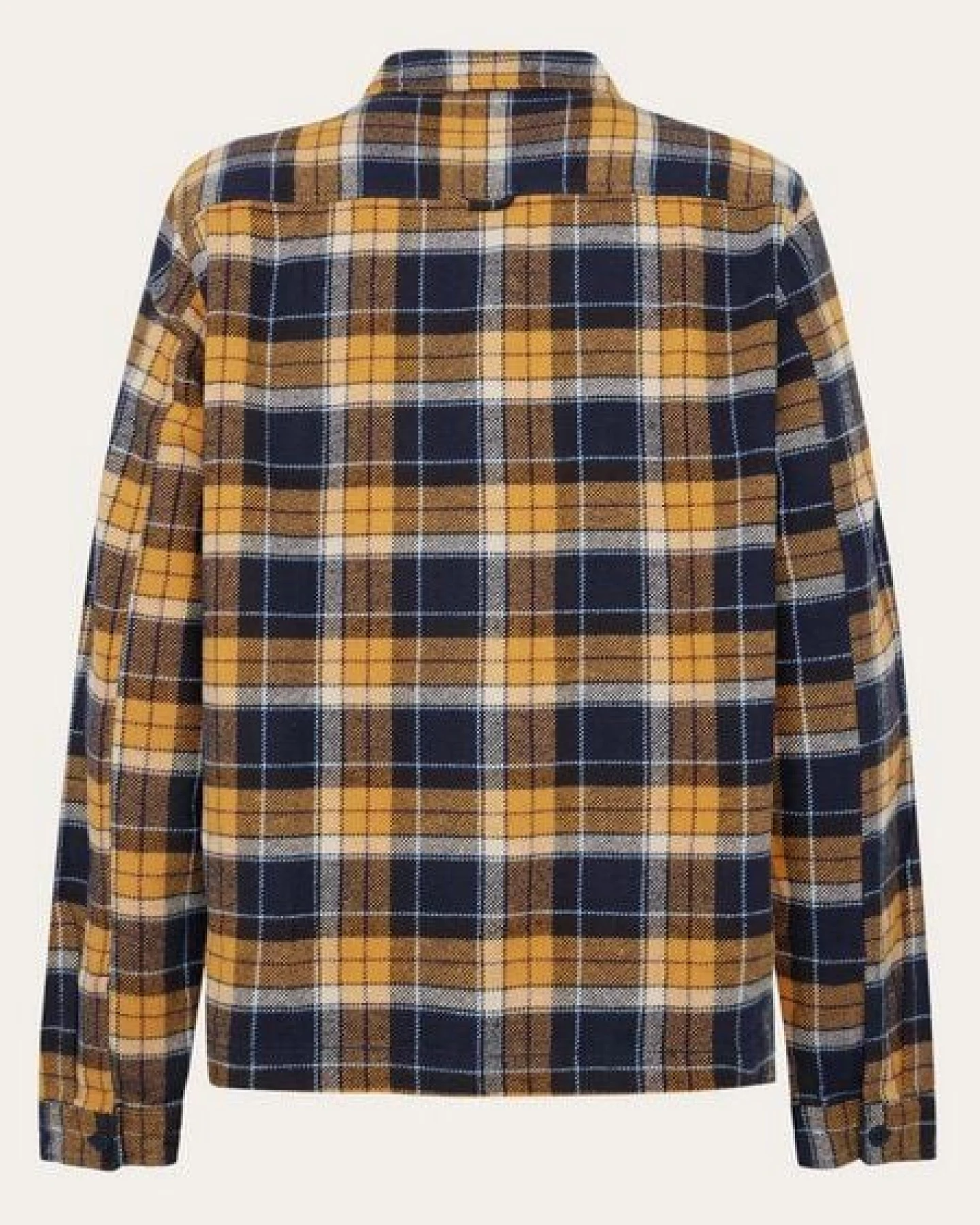 KnowledgeCotton Apparel Organic Cotton Flannel Overshirt GOTS - navy check – Ansicht 4