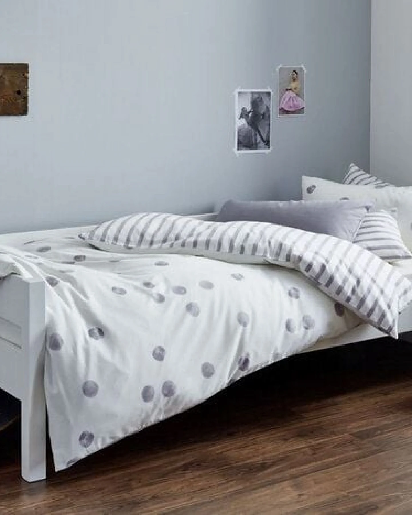 Cotonea Bio Satin-Jugendbettwäsche Tupfen & Streifen – Ansicht 4