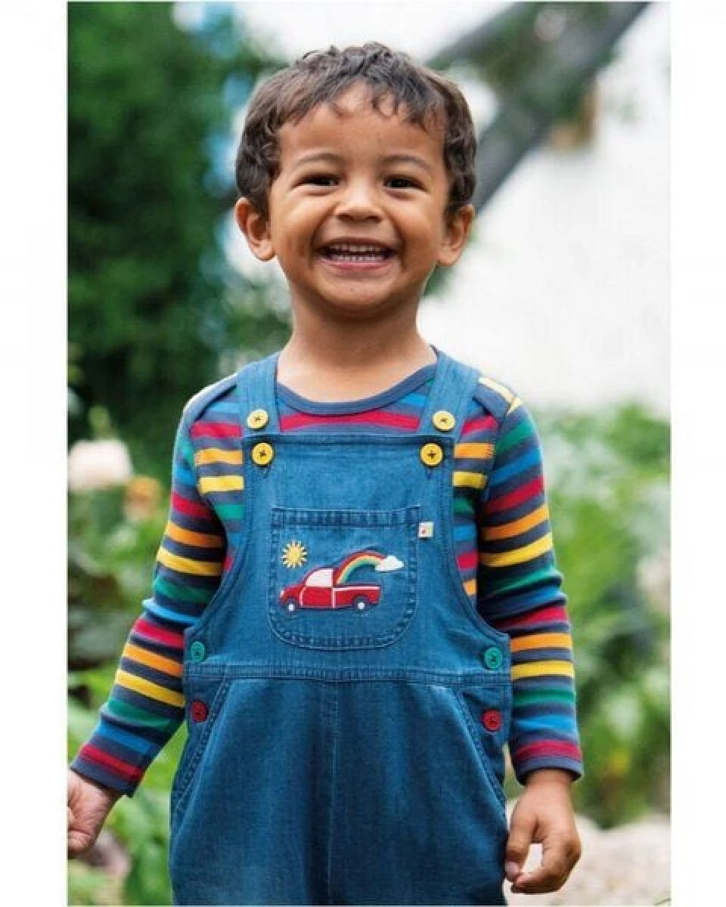 Frugi Latzhose Truck mit Innenfutter Hopscotch Dungaree denim – Ansicht 2