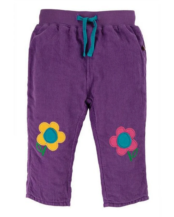 Frugi Cordhose Flower in lila mit Innenfutter