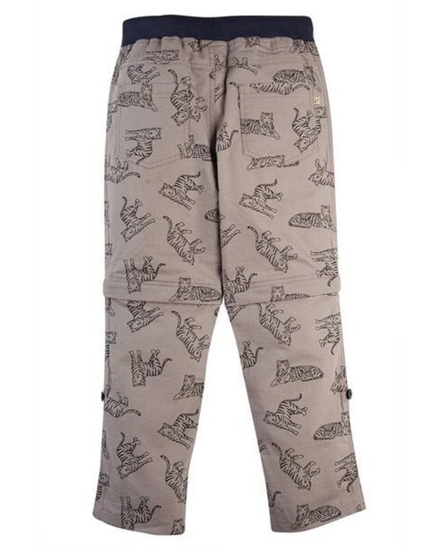 Frugi Baumwollhose Tyler Ripstop Combats in grau mit Tigerprint – Ansicht 2