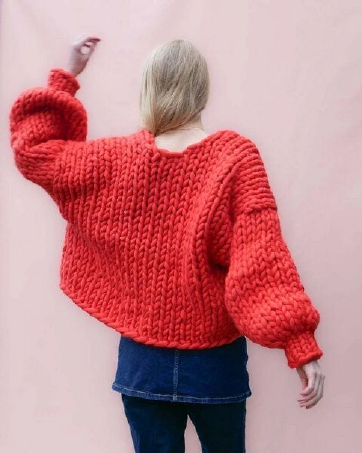 PANAPUFA 100% MERINO Chunky wolle Strickjacke