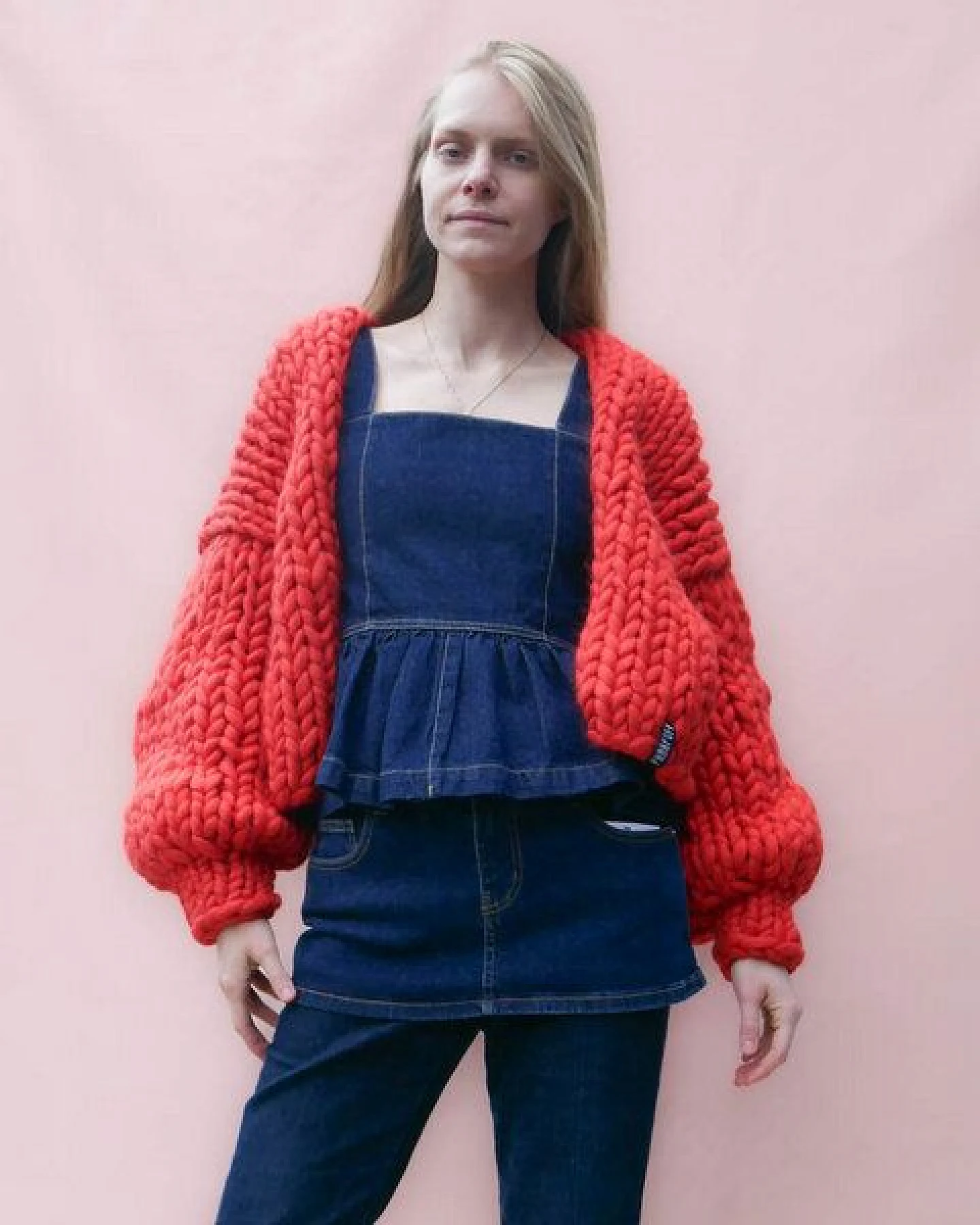 PANAPUFA 100% MERINO Chunky wolle Strickjacke – Ansicht 3