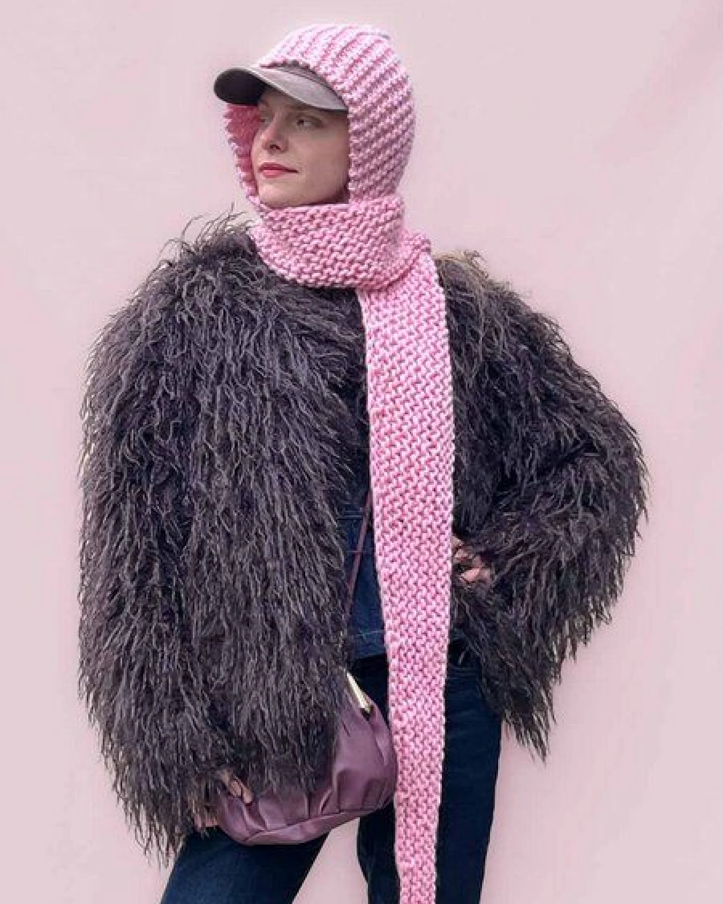 PANAPUFA Balaclava Kapuze Merinowolle Handgestrickte – Ansicht 3