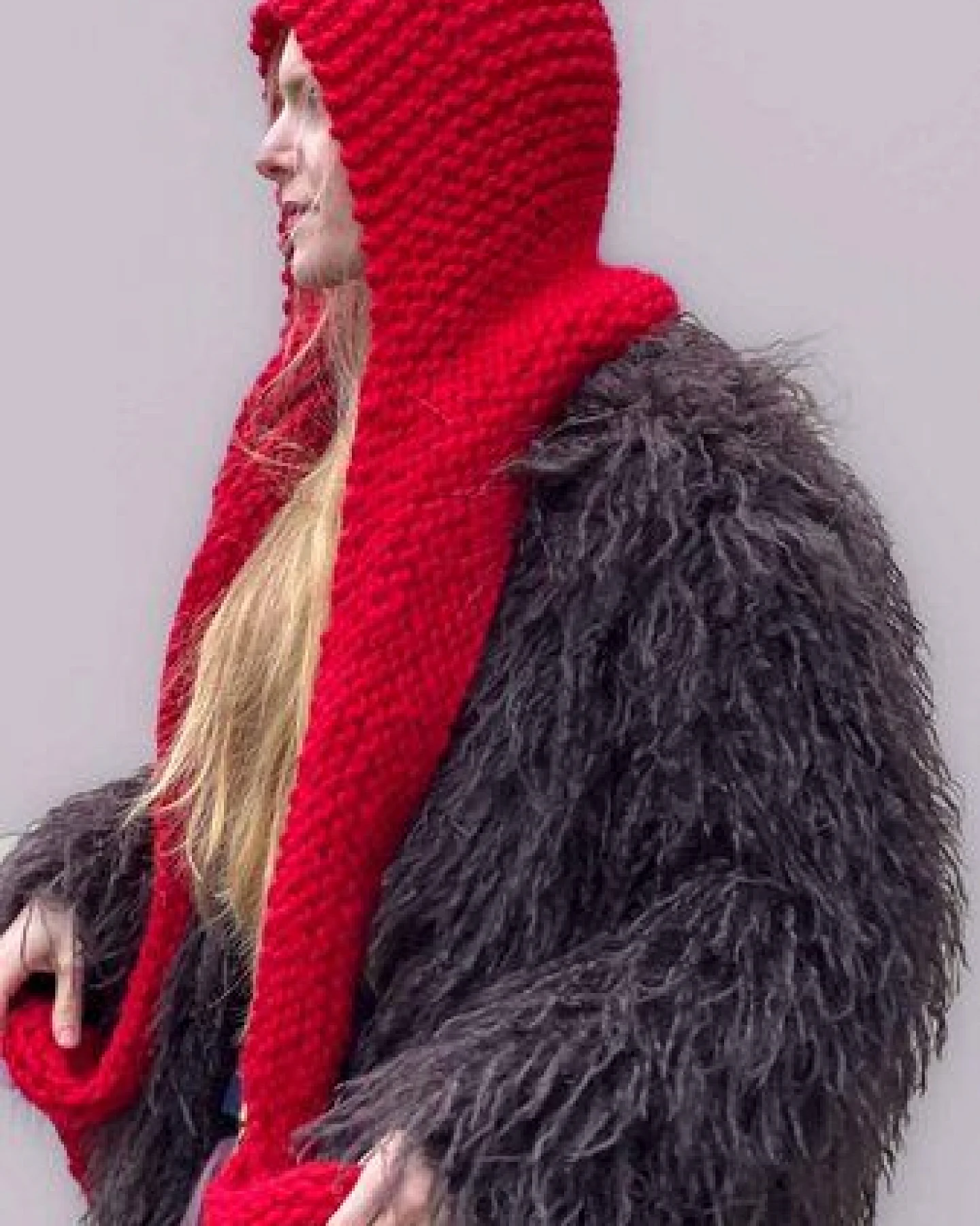 PANAPUFA Balaclava Kapuze Merinowolle Handgestrickte – Ansicht 3