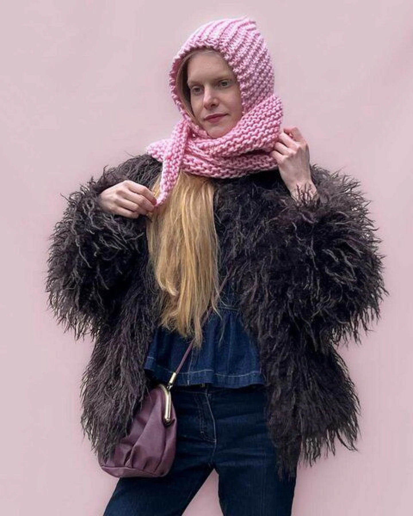 PANAPUFA Balaclava Kapuze Merinowolle Handgestrickte – Ansicht 2