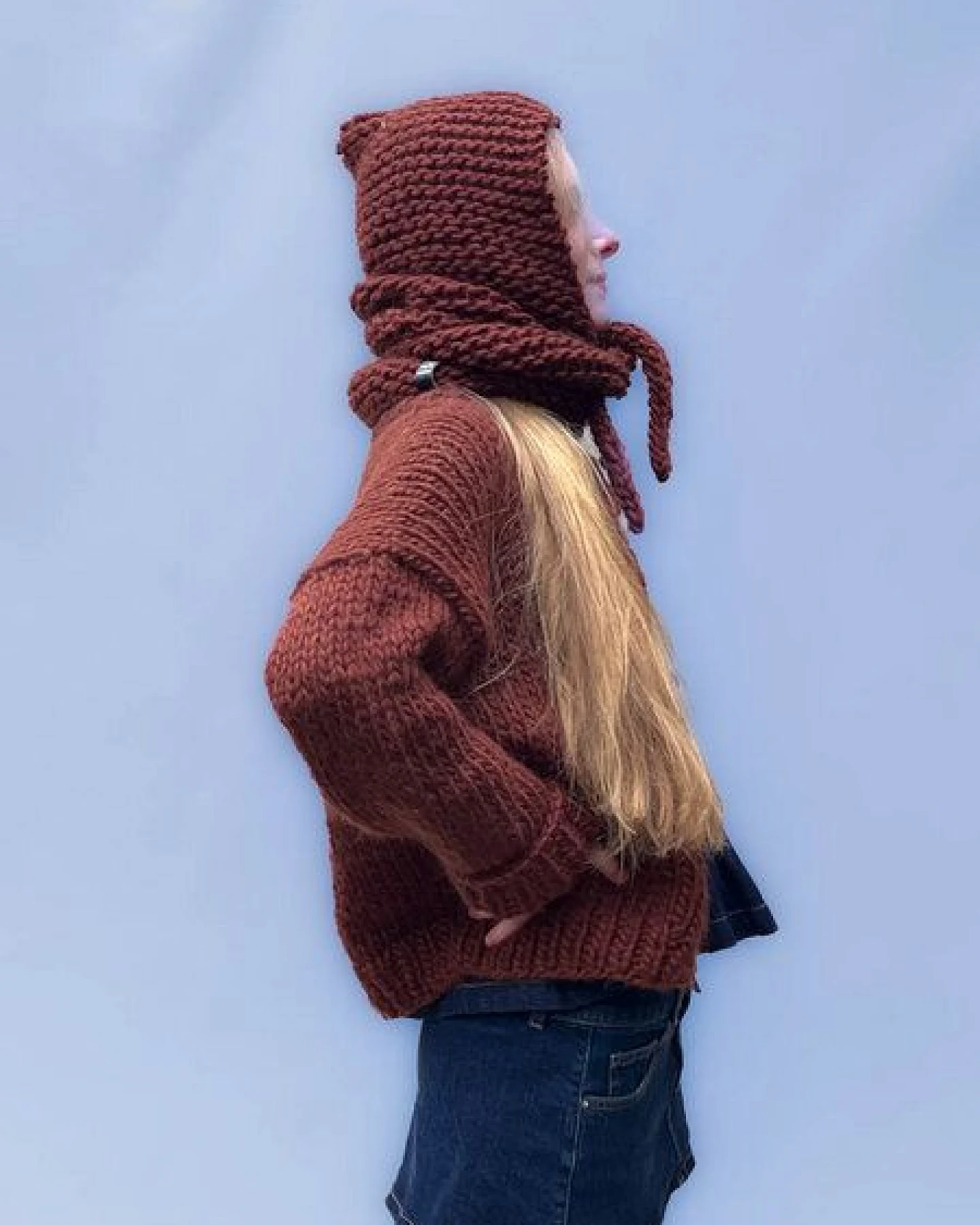 PANAPUFA Balaclava Kapuze Merinowolle Handgestrickte – Ansicht 3