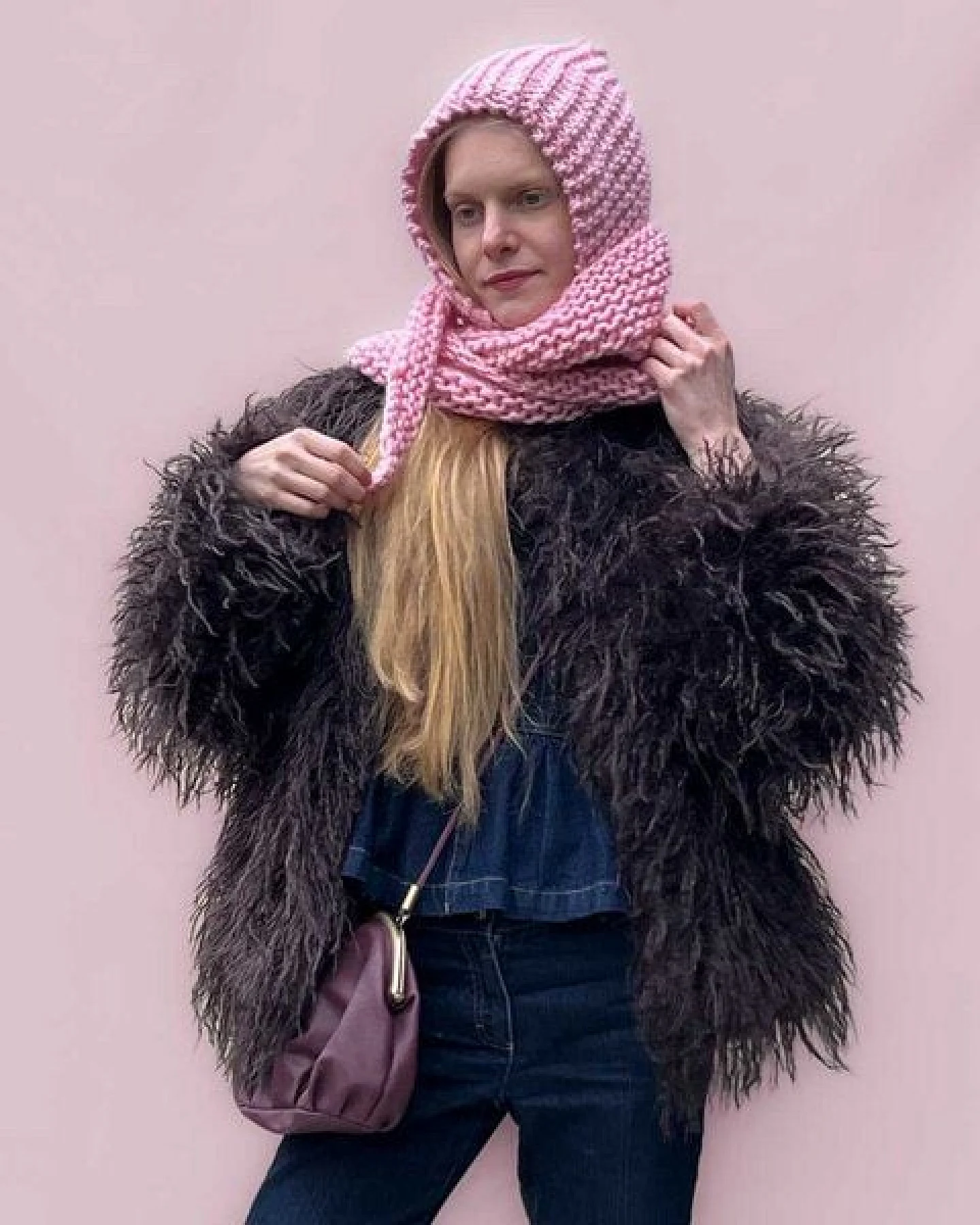 PANAPUFA Balaclava Kapuze Merinowolle Handgestrickte – Ansicht 4