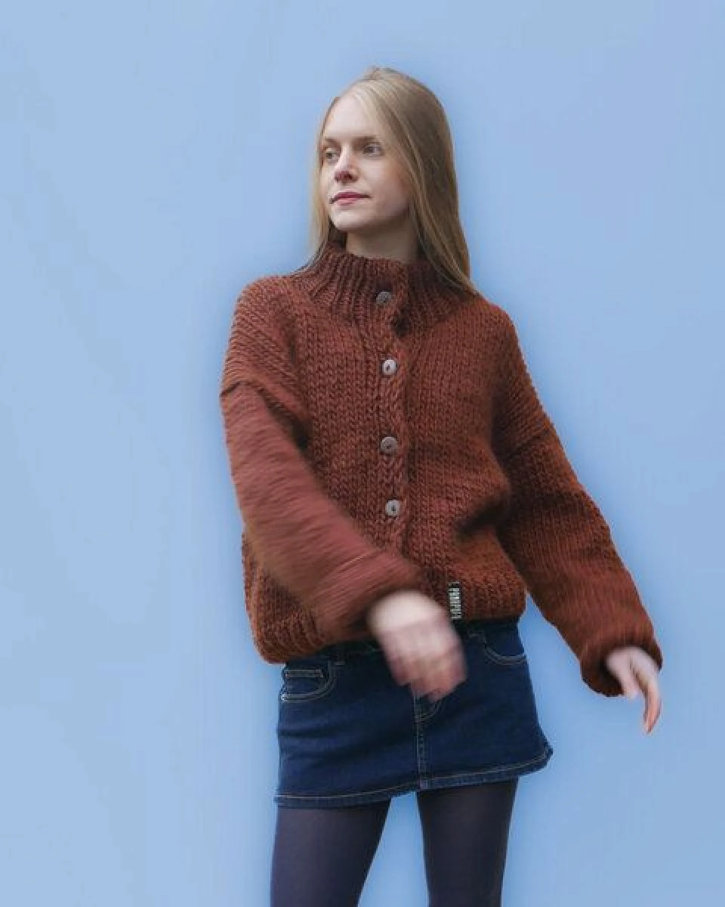 PANAPUFA Chunky Strickjacke aus Merinowolle – Ansicht 3
