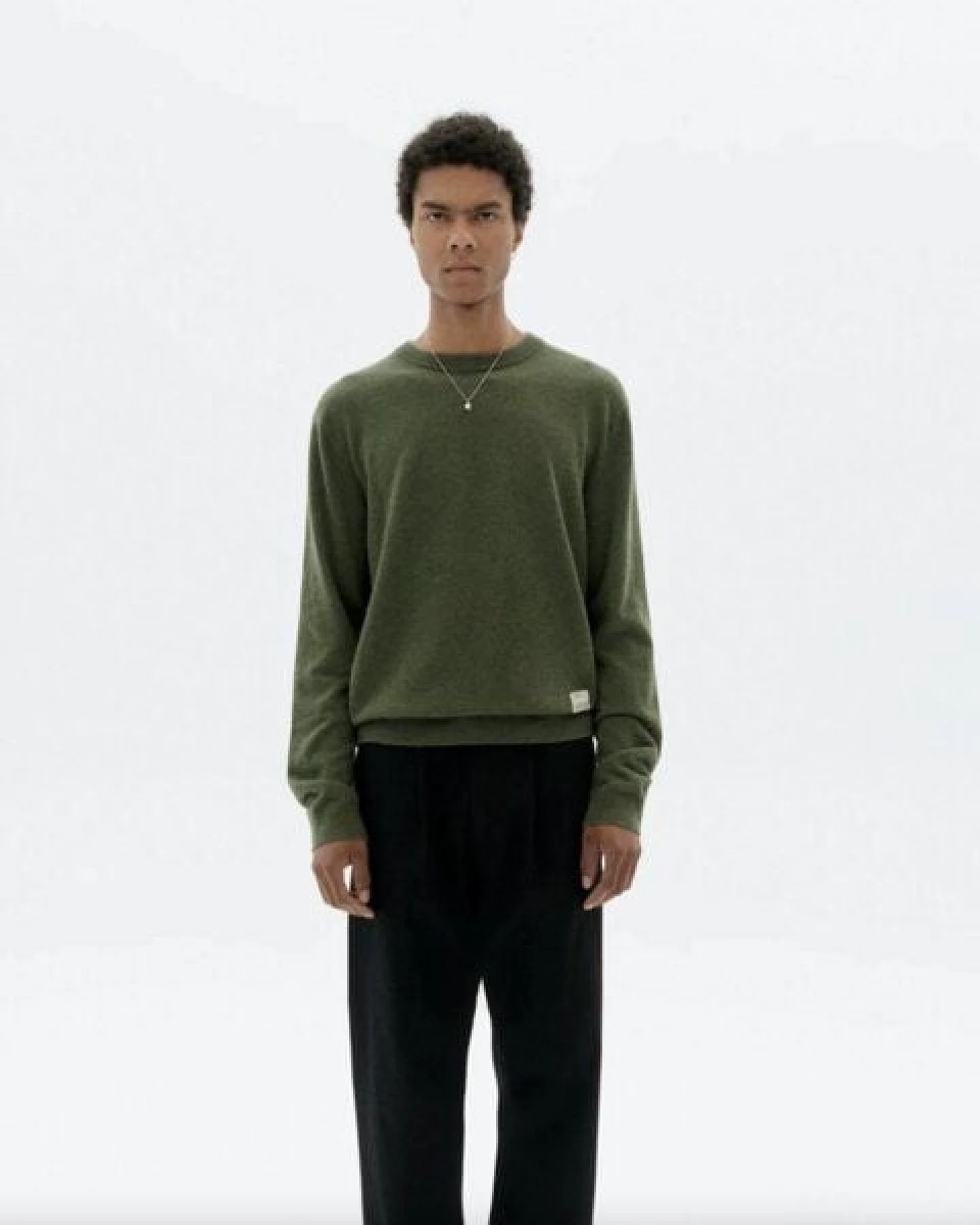 thinking mu Dark Green Lucien Knitted Sweater – Ansicht 3