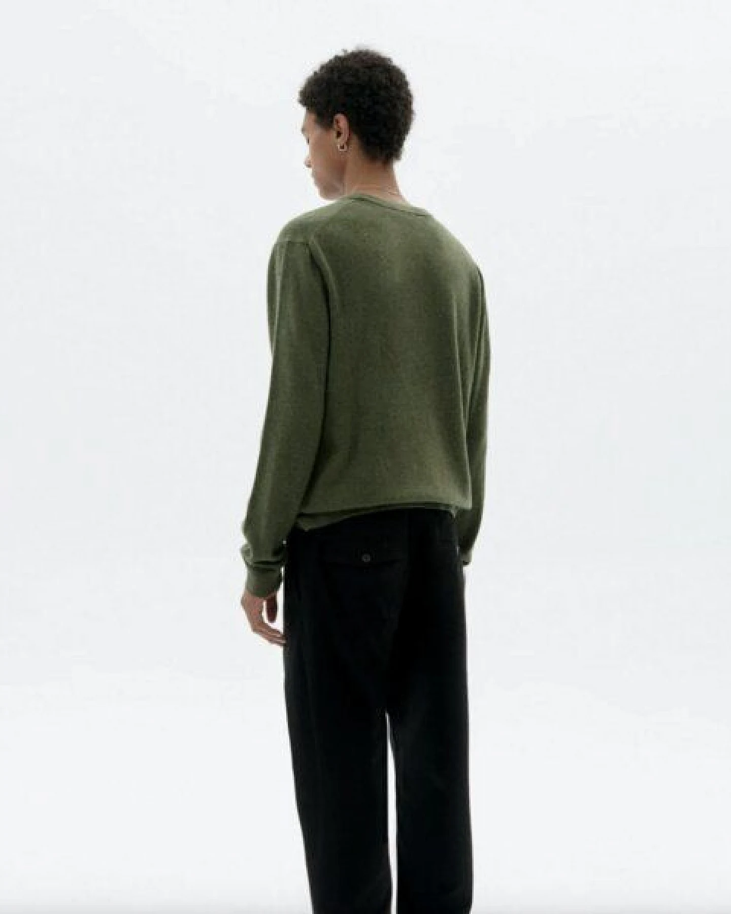 thinking mu Dark Green Lucien Knitted Sweater – Ansicht 4
