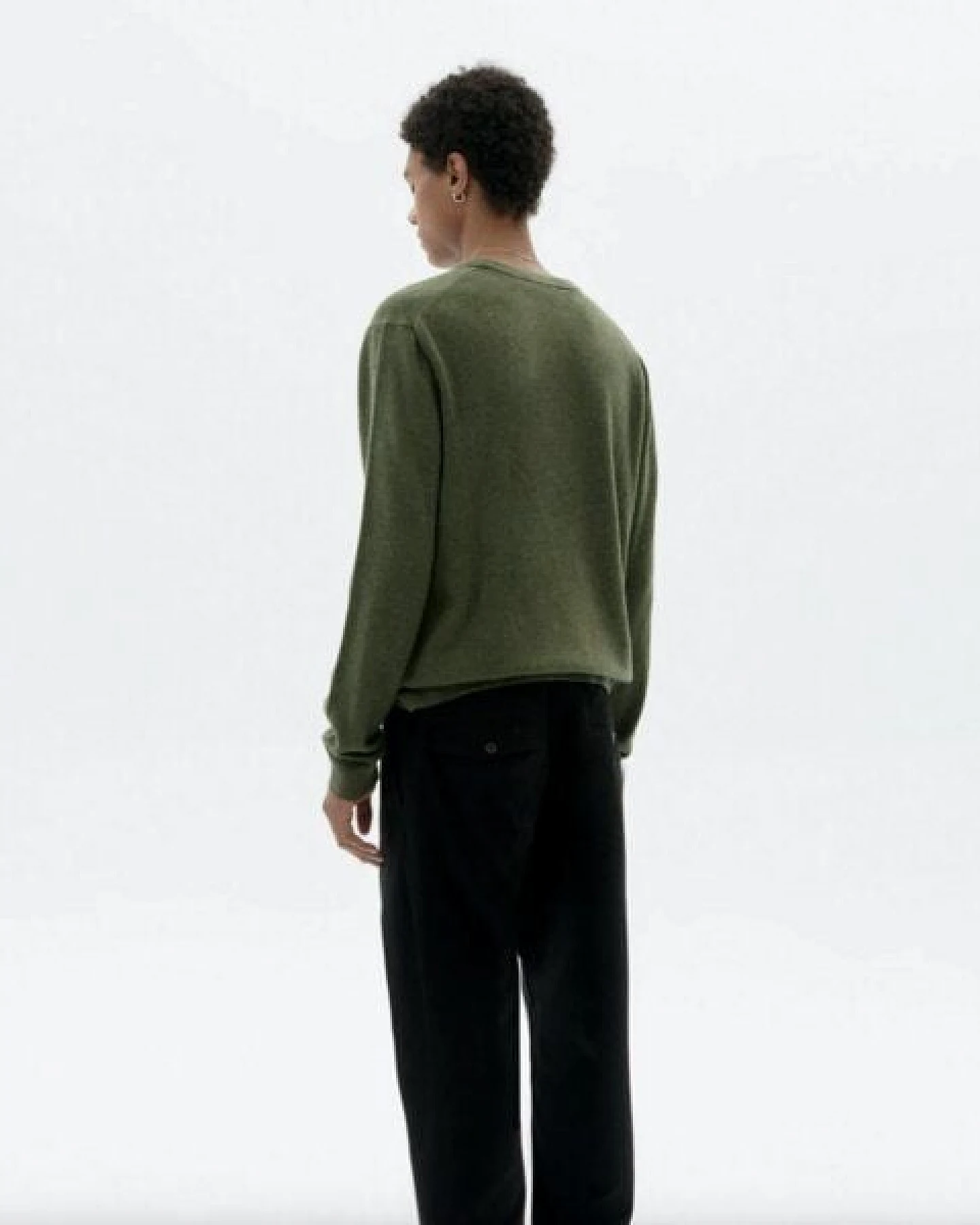 thinking mu Dark Green Lucien Knitted Sweater – Ansicht 4