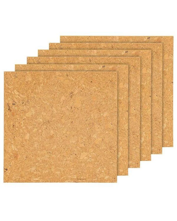 Kork-Deko 6er-Pack selbstklebende Korkplatten 30×30 cm für Pinnwände & Deko