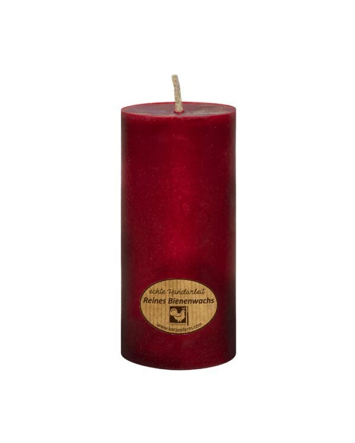 Kerzenfarm Hahn Bienenwachs Kerze rot 90mm