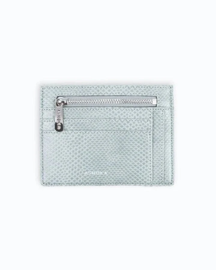 Ashoka Paris Blau Grau Eidechse Zip-Kartenhalter Uppeal