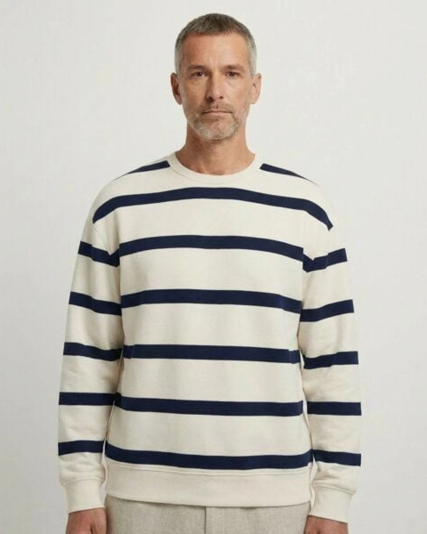 YTWOO Basic Unisex-Sweatshirt mit Streifen aus nachhaltiger Baumwolle – Ansicht 3