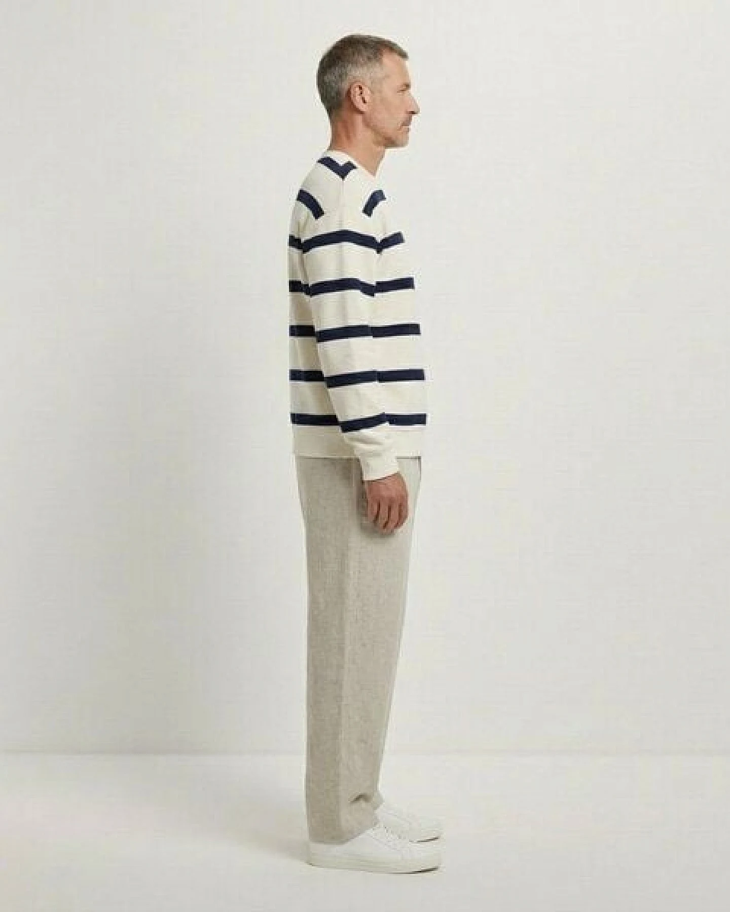 YTWOO Basic Unisex-Sweatshirt mit Streifen aus nachhaltiger Baumwolle – Ansicht 4