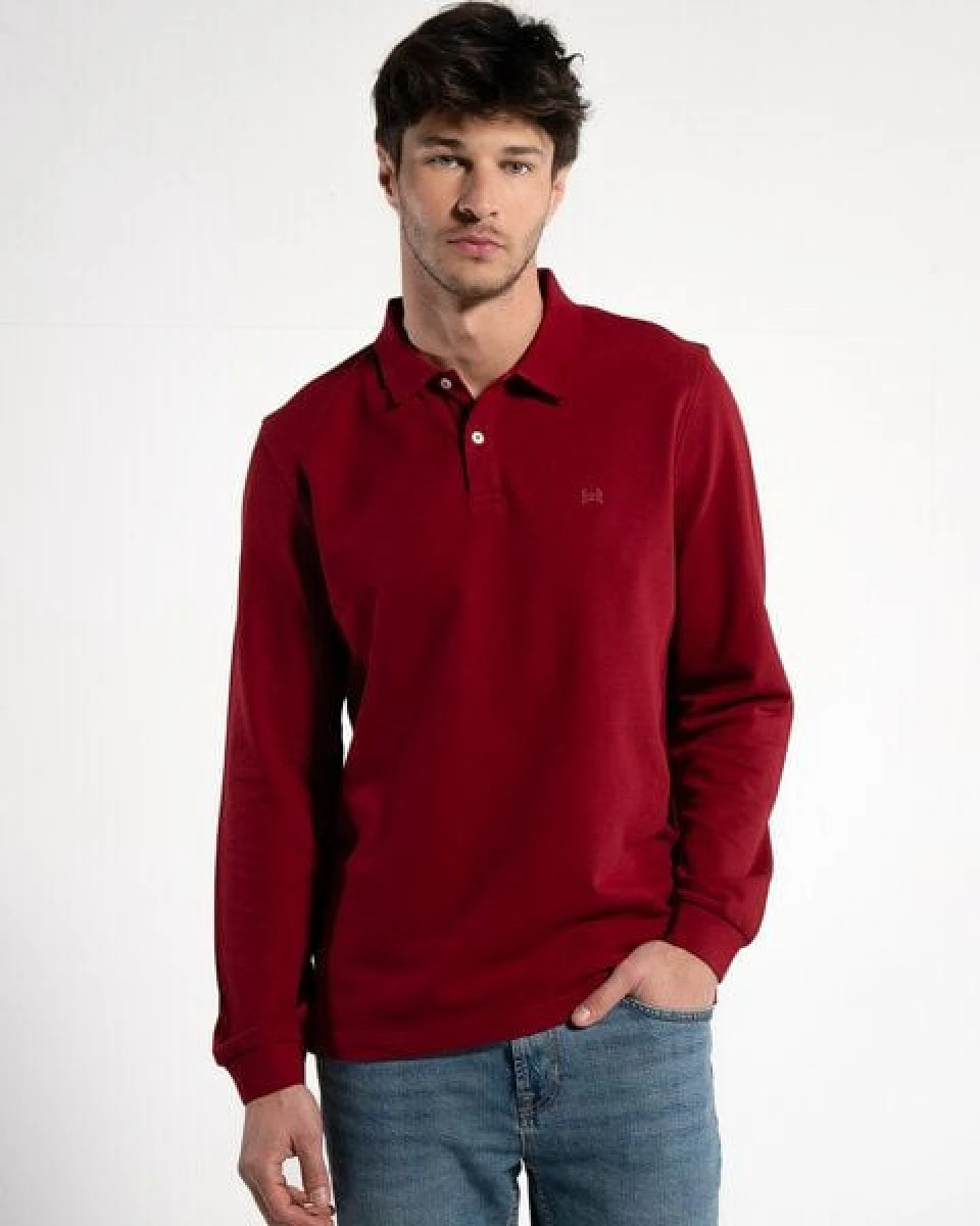 GORG 2er Set Herren Bio-Baumwolle Langarm-Poloshirt – Ansicht 3