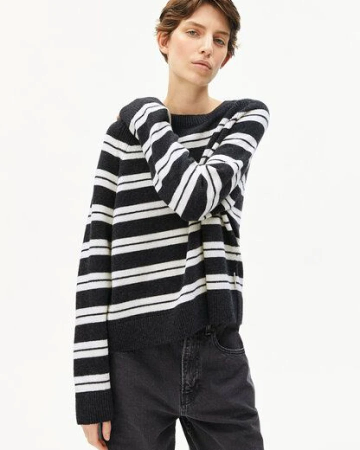 ARMEDANGELS LILIRIAA FINE STRIPES Damen Pullover aus Bio-Woll Mix