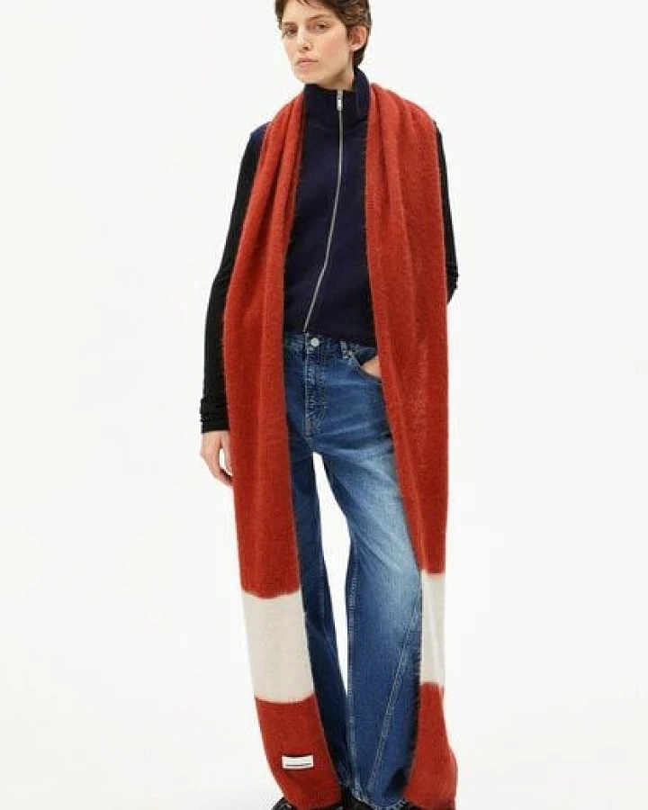 ARMEDANGELS SAABE STRIPED UN-WASTED Unisex Schal aus Alpaca-Woll Mix